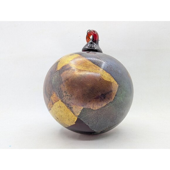 Thames Ornament Hand Blown Art Glass Copper Gold Leaf Hanging Christmas tree - Picture 2 of 13